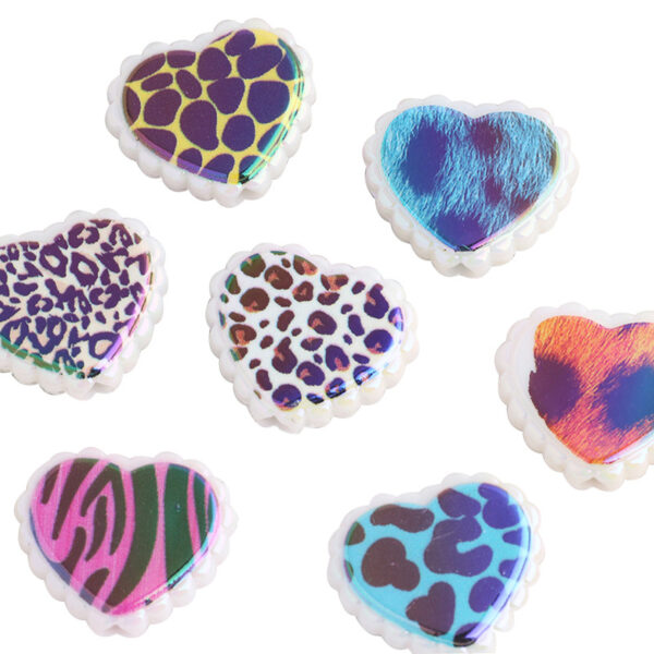 Wholesale DIY Color-Blocked Heart-Shaped Straight-Hole Beaded Phone Chain/Keychain Accessories
