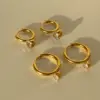 Wholesale 1 Pair Lady Round Titanium Steel Plating Inlay Zircon 18k Gold Plated Earrings