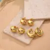 Wholesale 1 Pair/Package Casual Simple Style C Shape Handmade Polishing Plating 304 Stainless Steel Earrings