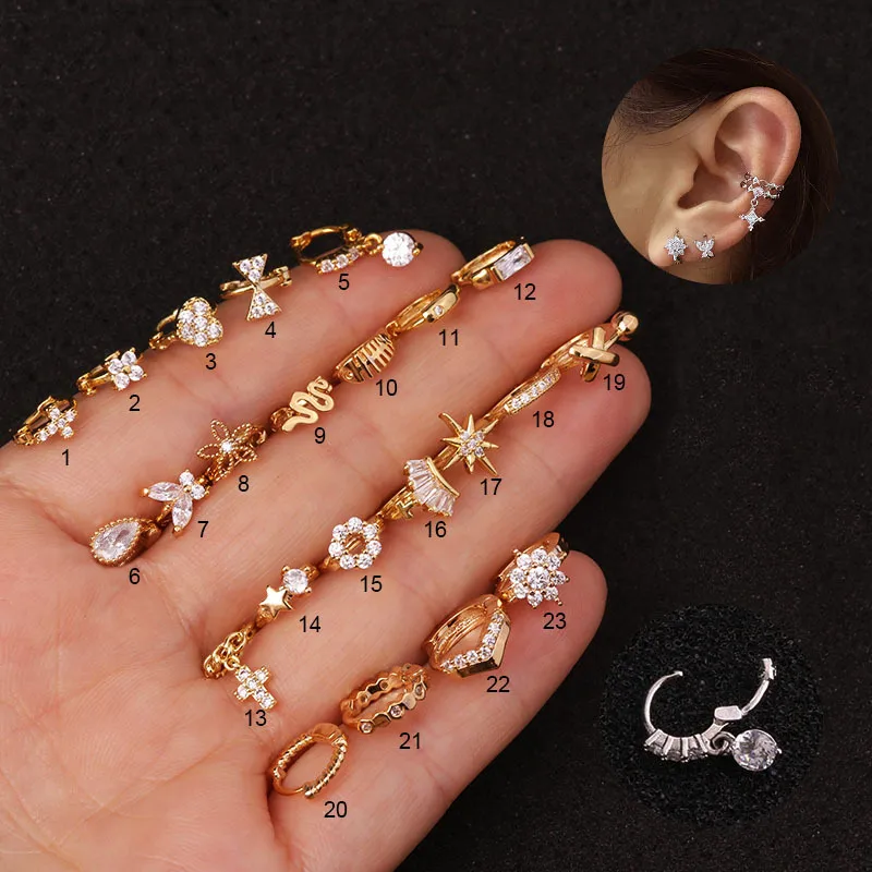 Wholesale Ear Cartilage Rings & Studs Exaerated Flower Copper