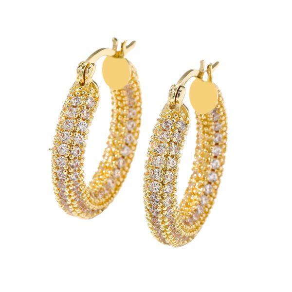 Wholesale Cross-border special for European and American elegant simple fashion colorful circle earrings earrings micro inlaid zircon socialite style earrings