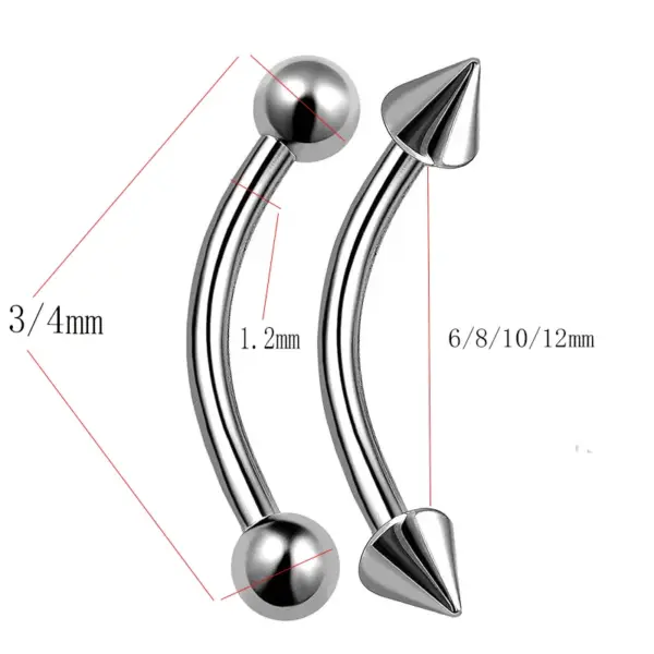 Wholesale 1 Piece Titanium Alloy Simple Style Eyebrow Studs Solid Color Lip Rings Eyebrow Studs