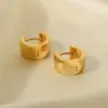 Fashion Solid Color Gold Plated 304 Stainless Steel PVD Coated Earrings