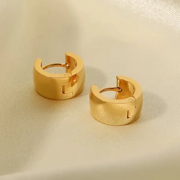 Fashion Solid Color Gold Plated 304 Stainless Steel PVD Coated Earrings