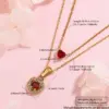 304 Stainless Steel Glass Heart Shape Ion Plating (IP) Artificial Rhinestones 18K Gold Plated Vintage Style French Style Classic Style Waterproof Non Tarnish Inlay Cable Chain Multicolor-Golden Yellow Pendant Necklace Necklace