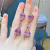 Wholesale New Moissan Diamond Drop Earrings Female Fashion Colorful Diamond Copper Earrings