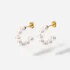 Wholesale Fashion Geometric Plating 304 Stainless Steel No Inlaid PVD Coated Earrings