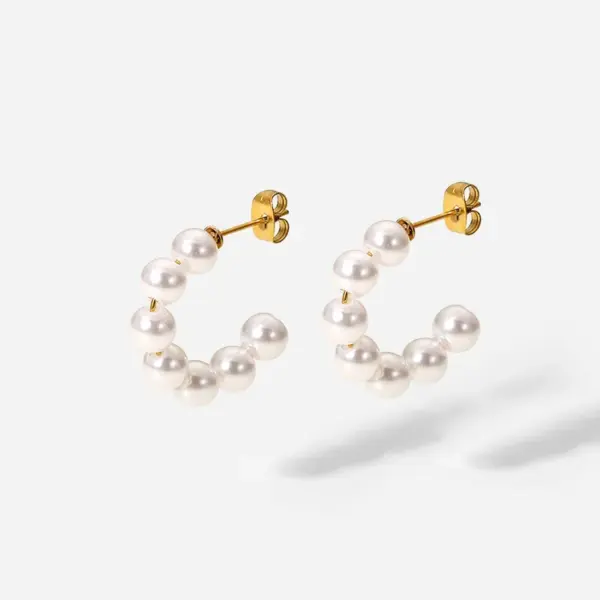 Wholesale Fashion Geometric Plating 304 Stainless Steel No Inlaid PVD Coated Earrings