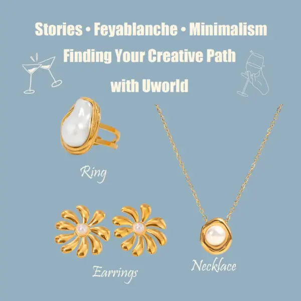 Wholesale PVD Coated Real Gold Plated Geometric 304 Stainless Steel Simple Style Classic Style Waterproof Non Tarnish Jewelry Set