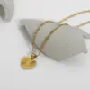 Wholesale PVD Coated Real Gold Plated Heart Stainless Steel Titanium Steel Simple Style Waterproof Non Tarnish 304 Stainless Steel Pendant Necklace