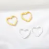 Wholesale PVD Coated Real Gold Plated 18K Gold Heart Shape 304 Stainless Steel Vintage Style Simple Style Waterproof Non Tarnish Earrings