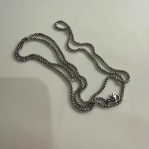2.0 Steel Color Square Pearl Titanium Steel Necklace 70cm