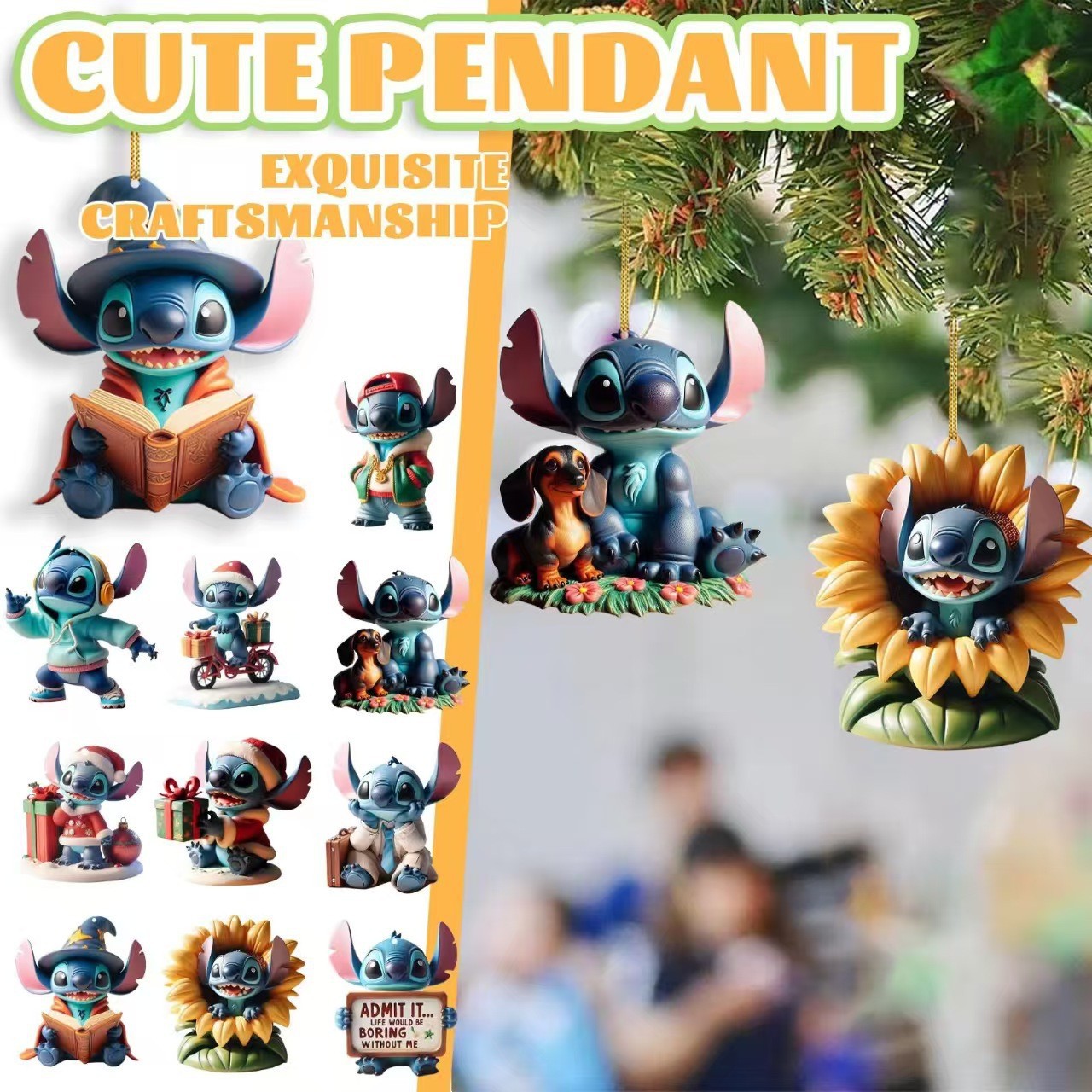 Wholesale New Christmas Decoration Cartoon Pendant Acrylic Flat Home Decoration Gift Christmas Arrangement Hanging Sign