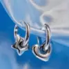 Wholesale 1 Pair Simple Style Star Heart Shape Polishing Titanium Steel Drop Earrings