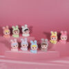 Wholesale Cartoon Resin Flocking Rabbit with Holes Trendy Play Doll Ornaments DIY Beaded Pen Accessories Jewelry Pendant Ornaments