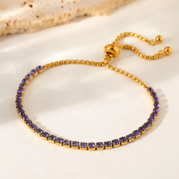 Luxurious Stainless Steel 18K Gold Plated Full Diamond Embedded Zirconia Elegant Romantic Women's Bracelet For ryday Use