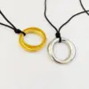 Wholesale Ion Plating (IP) 18K Gold Plated Real O-Shape 304 Stainless Steel Elegant Simple Style Waterproof Non Tarnish Leather Rope Pendant Necklace