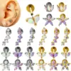 Stainless Steel Arc Five Opal Labret Water Drop Horse Eye Zircon Ear Studs Internal Thread Ear Cartilage Ear Studs
