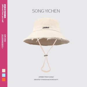 Biya same style big brim fisherman hat-beige / M（56-58cm）