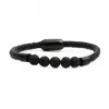 Wholesale Fashion Geometric 304 Stainless Steel Volcanic Rock Tiger Eye No Inlaid Natural Stone Bracelet In Bulk