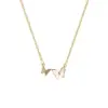 Sweet Heart Shape Crown Bow Knot Titanium Steel Copper Inlay Zircon Pendant Necklace