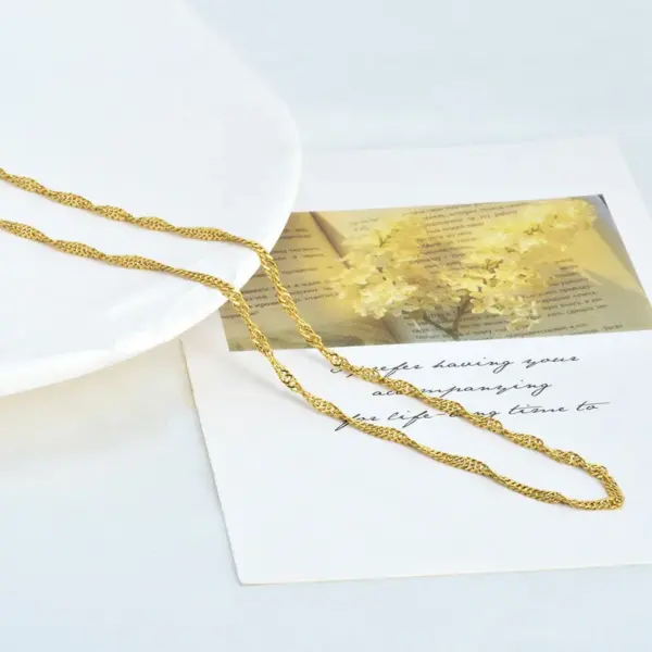 PVD Coated Real Gold Plated Geometric Titanium Steel Simple Style Waterproof Non Tarnish 304 Stainless Steel Necklace