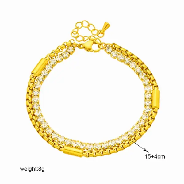 Wholesale PVD Coated 18K Gold Plated Round 304 Stainless Steel Simple Style Commute Waterproof Non Tarnish 304 Stainless Steel Bracelets