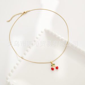 S0348 cherry necklace