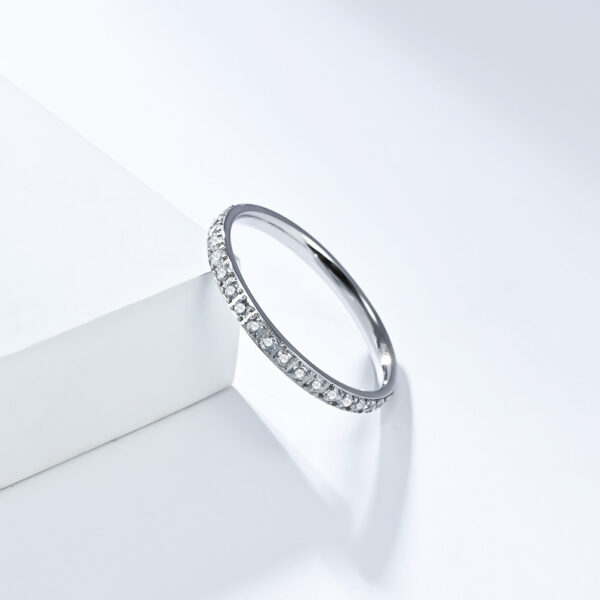 oly-27cac85879e441e0e429b594fba190c9 Wholesale Casual 2mm Titanium Steel Full Diamond Ring for Women, Baby's Breath Zircon Women's Tail Ring, Fashionable and High-End Index Finger Ring Jewelry