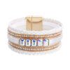 Wholesale Bohemian fashion rhinestone color Crystal multi-layer leather women's bracelet hand-woven leather women's bracelet