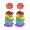 Wholesale teacher reading atmosphere earrings shiny bright cute acrylic earrings