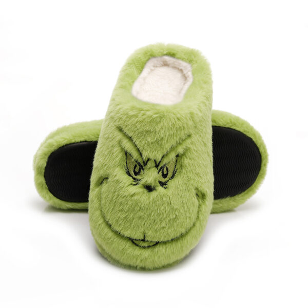 Wholesale New Cute Home Christmas Grinch Warm Winter Cotton Slippers for Couples Men and Women Thick-Soled Soft-Soled Shoes Thick Non-Slip