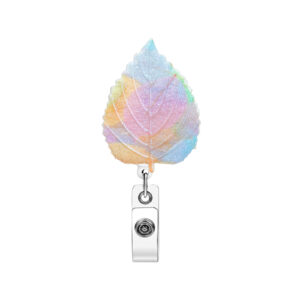 Pink, blue and yellow color-blocked maple leaves