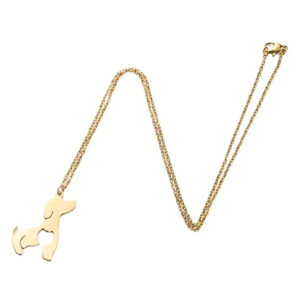 Wholesale Jewelry Fashion Dog 201 Stainless Steel 18K Gold Plated Plating Stainless Steel Necklaces