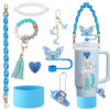 Wholesale Pendant Bracelet Keychain Resin Butterfly Straw Dust Cover