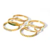 Wholesale PVD Coated 18K Gold Real Gold Plated Round Stainless Steel Simple Style Waterproof Non Tarnish Bangle