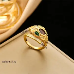 380 Snake Head Ring-Golden Purple