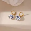 Wholesale Ion Plating (IP) 18K Gold Plated Cup Plate Teapot 304 Stainless Steel Ceramics Elegant Classical Waterproof Non Tarnish Drop Earrings