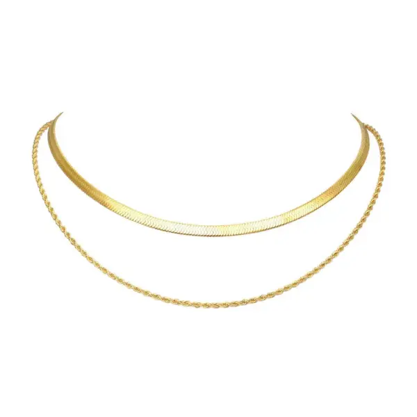 Wholesale PVD Coated Gold Plated Solid Color Stainless Steel Hip-Hop Simple Style Waterproof Non Tarnish 304 Stainless Steel Necklace