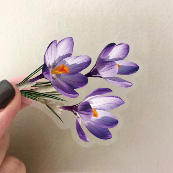 Wholesale 50 Sheets Transparent Cartoon Purple Flower Sticker Pack Waterproof Transparent PET Hand Account Material Decorative Guitar Notebook