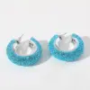 Wholesale 1 Pair Nordic Style Lady Tropical C Shape Inlay 304 Stainless Steel CCB Zircon Ear Studs