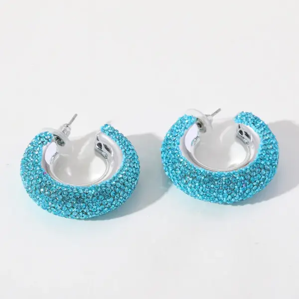 Wholesale 1 Pair Nordic Style Lady Tropical C Shape Inlay 304 Stainless Steel CCB Zircon Ear Studs