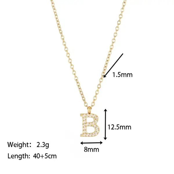 Wholesale Ion Plating (IP) 16K Gold Platinum Real Gold Plated Letter 304 Stainless Steel Simple Style Waterproof Non Tarnish 304 Stainless Steel Pendant Necklace