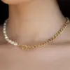 Wholesale 201 Stainless Steel Freshwater Pearl Color Block PVD Coated 18K Gold Plated Real Gold Plated Luxurious Romantic Waterproof Non Tarnish Beaded Plating Necklace