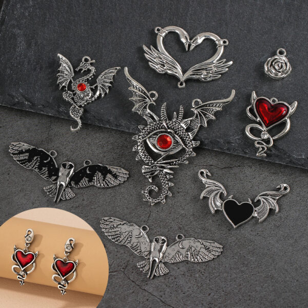 oly-27ed32894d67e6e2d096da425c165f4c Wholesale European and American Gothic Style Accessories Alloy Jewelry Festival Party Diablo Punk Love DIY Necklace Pendant