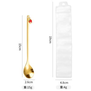 Strawberry spoon + PVC bag [gold]]