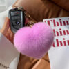 Wholesale New Year Heart-shaped Cute Little Love Hair Ball Pendant Car Keychain Pendant Plush Pendant Schoolbag Bag Hanging Ornaments for Women