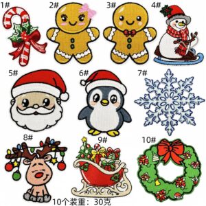 Christmas patch set of 10
