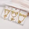 Butterfly Knot Flower Earrings Necklace Set 304 Stainless Steel Electroplated Jewelry Set Casual Holiday Modern Style For Women