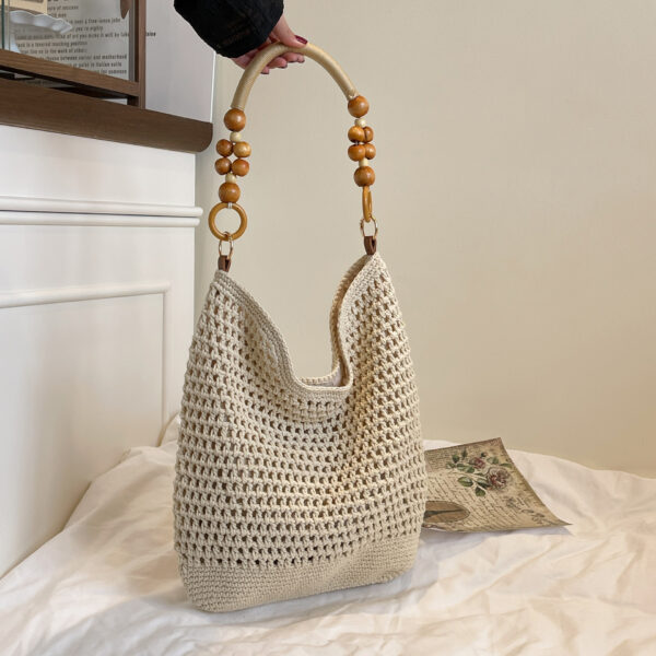 Wholesale Large Capacity Bag Women's 2024 New All-match Shoulder Beach Bag for Seaside Holiday Woven Straw Commuter Tote Bag